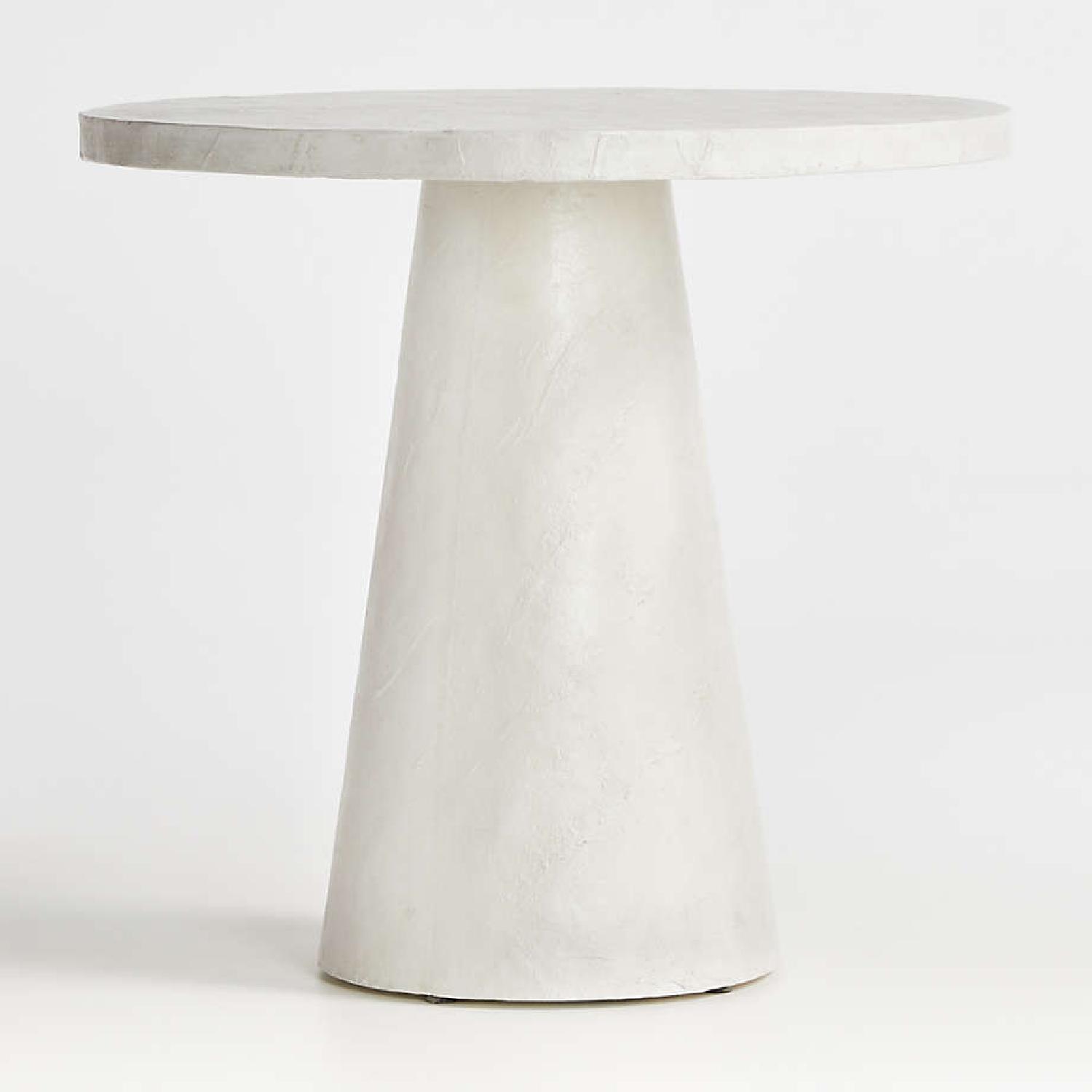 Crate & Barrel White Pedestal Bistro Table - image-8