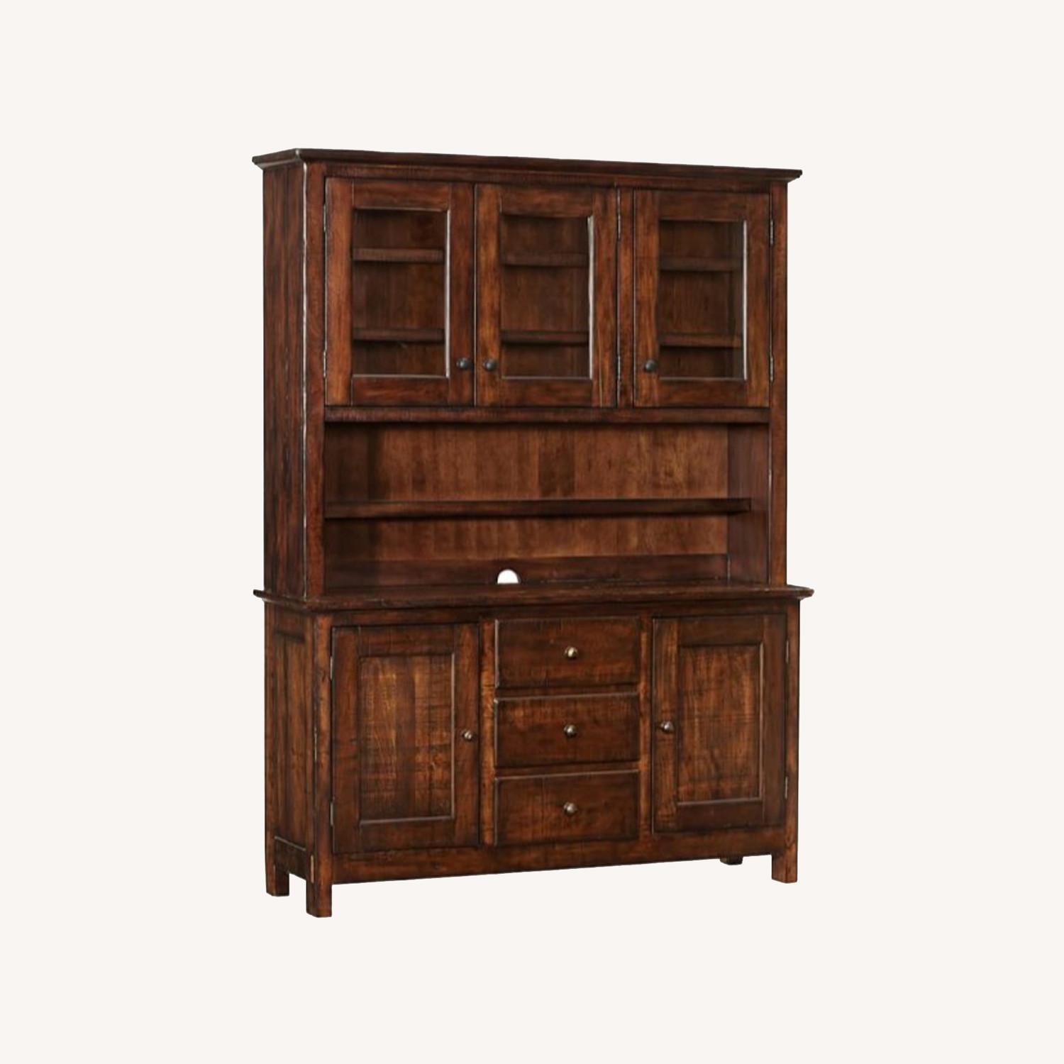 Pottery Barn Benchwright Buffet with Hutch AptDeco