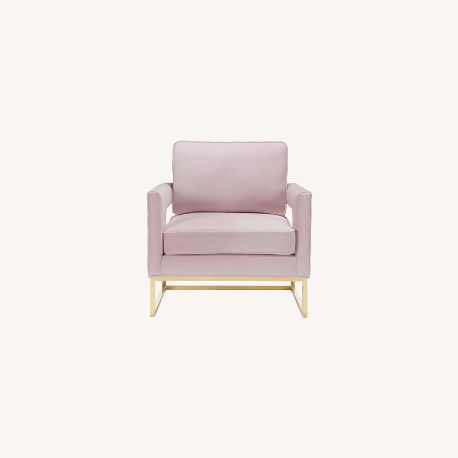 TOV Furniture Velvet Accent Chair Blush AptDeco