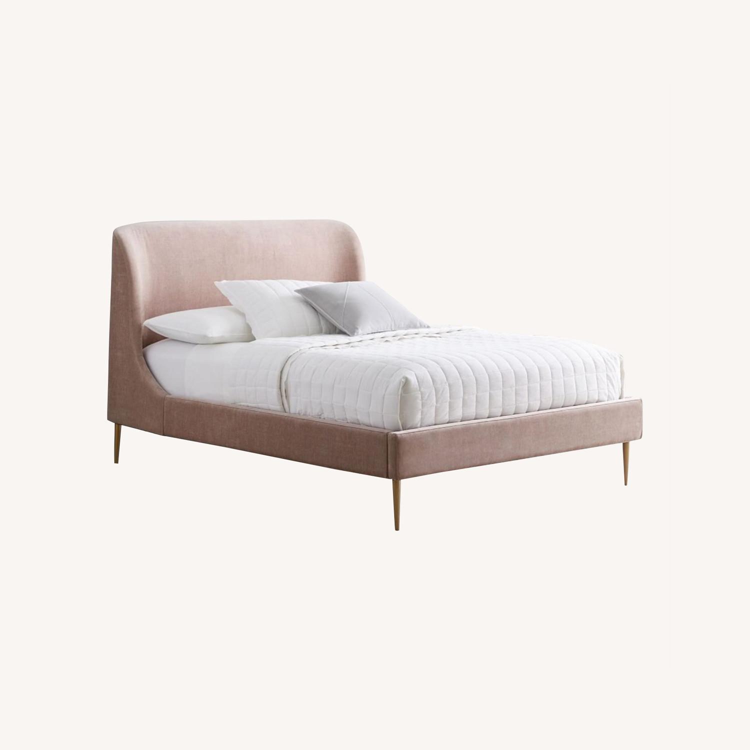 West Elm Lana Upholstered Queen Bed Mauve AptDeco
