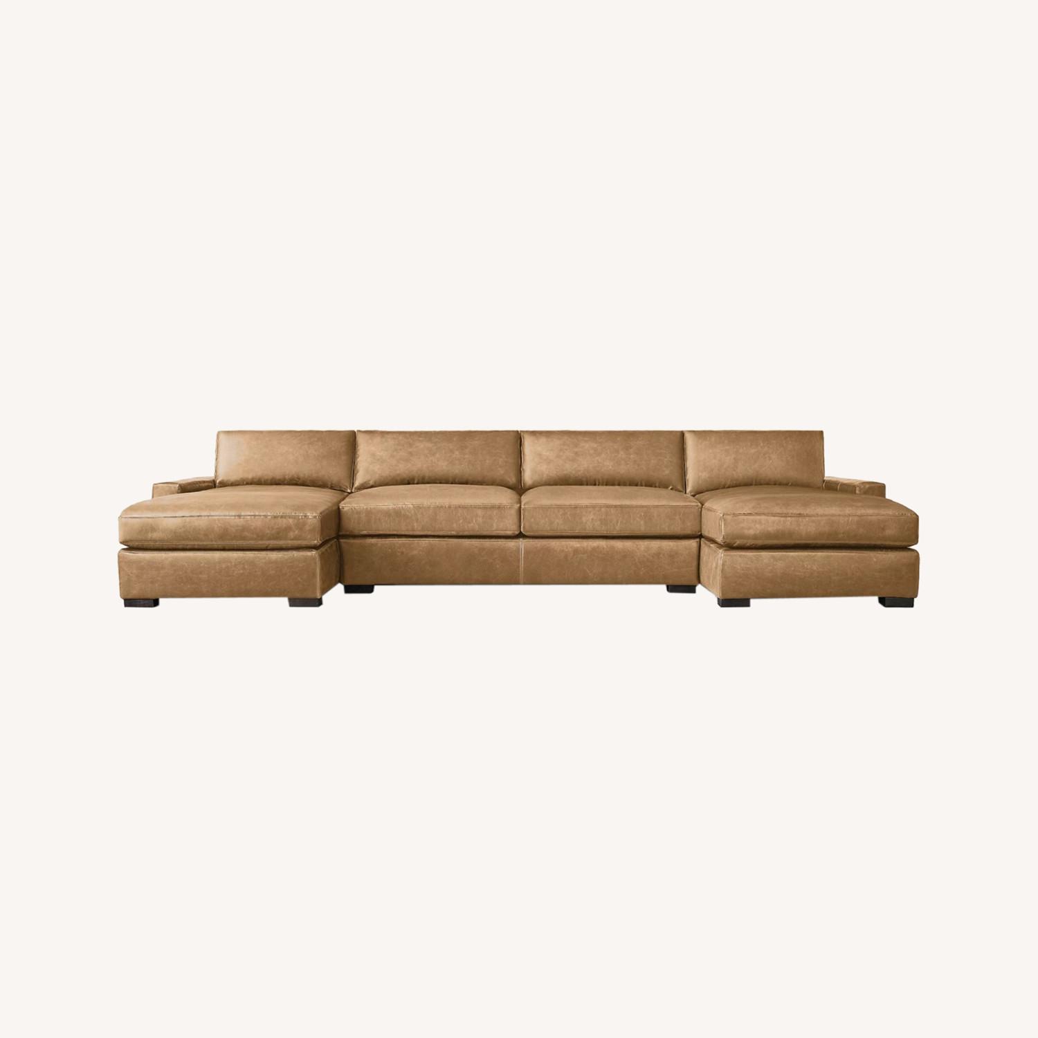 Restoration Hardware Maxwell Leather Sectional AptDeco