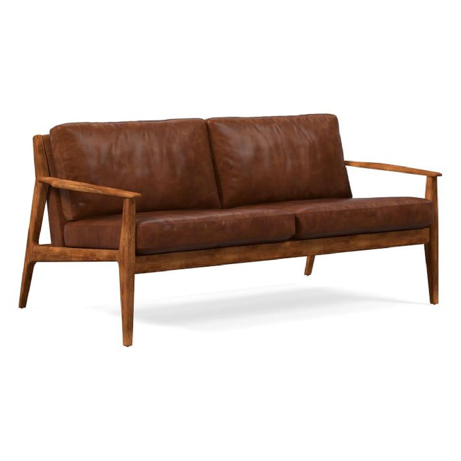 West Elm Leather Loveseat AptDeco