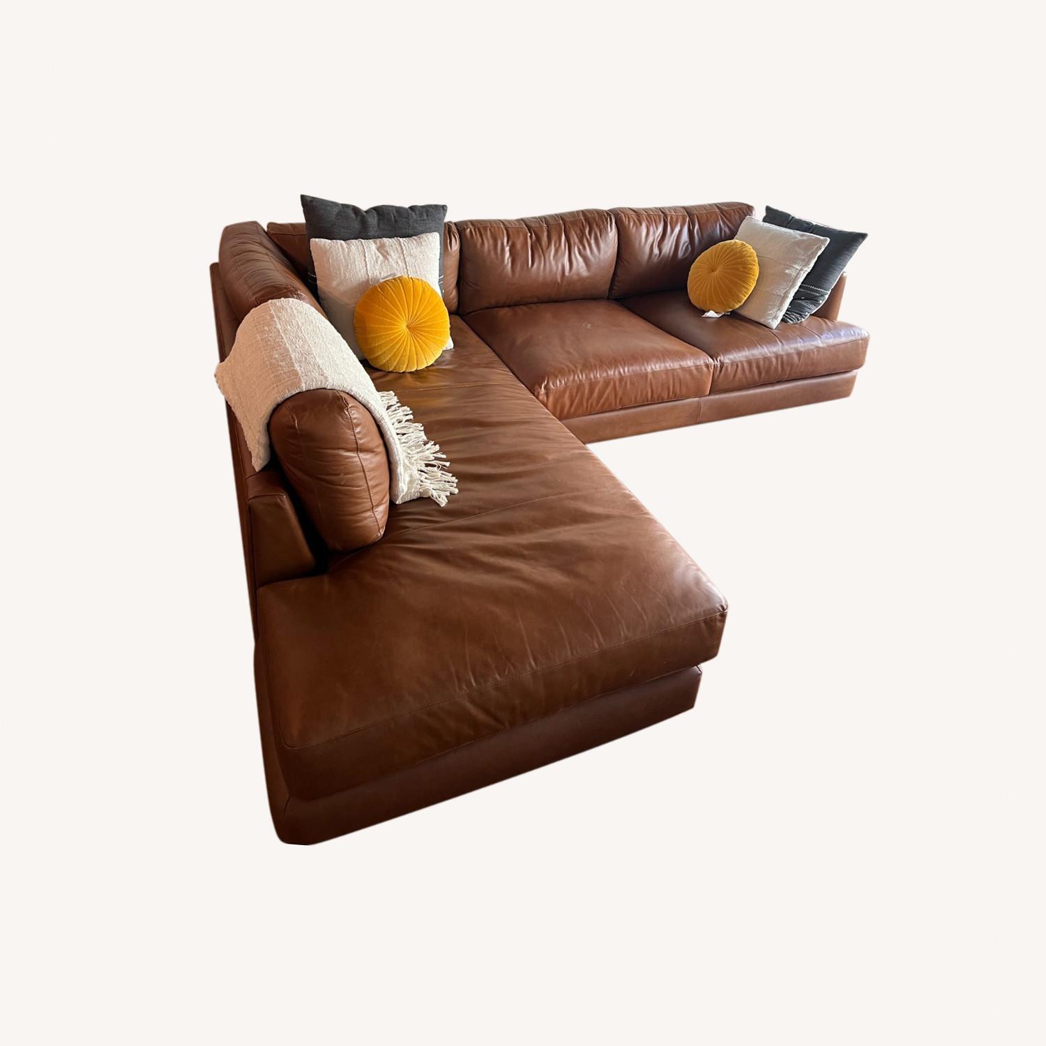 West Elm Haven Leather 2Piece Sectional AptDeco