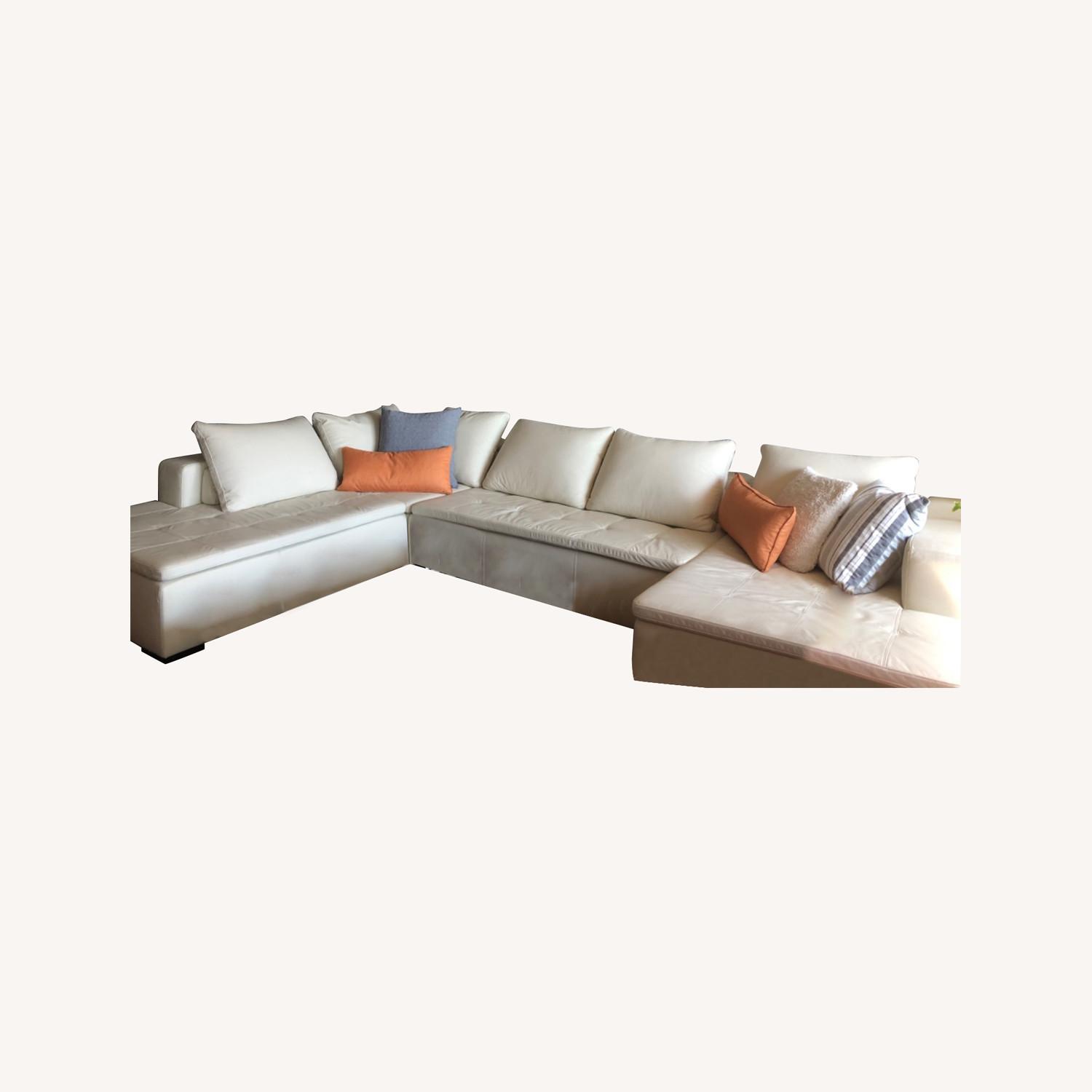 BoConcept White Leather Sectional - image-0