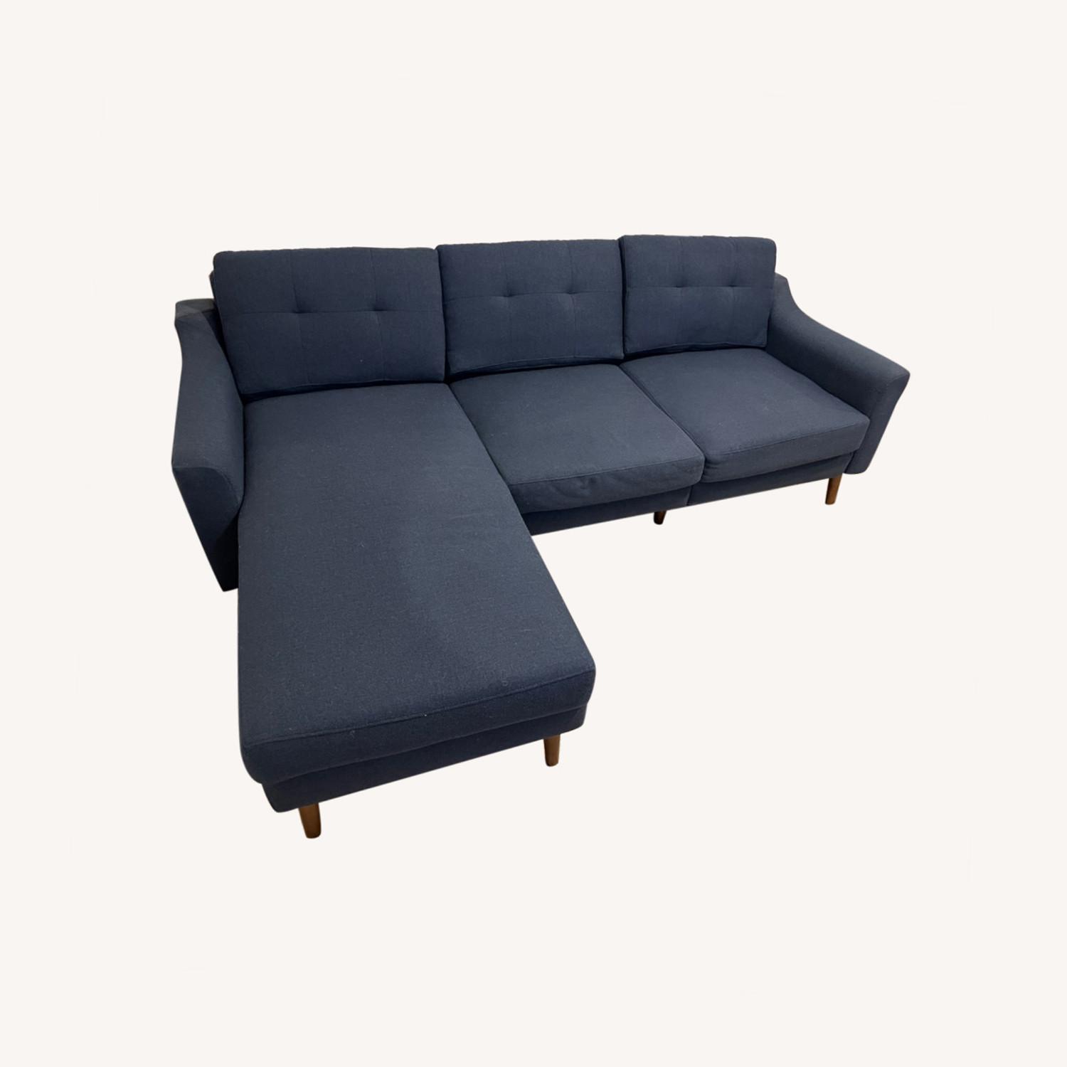 Burrow Nomad Sectional Sofa Navy Blue AptDeco
