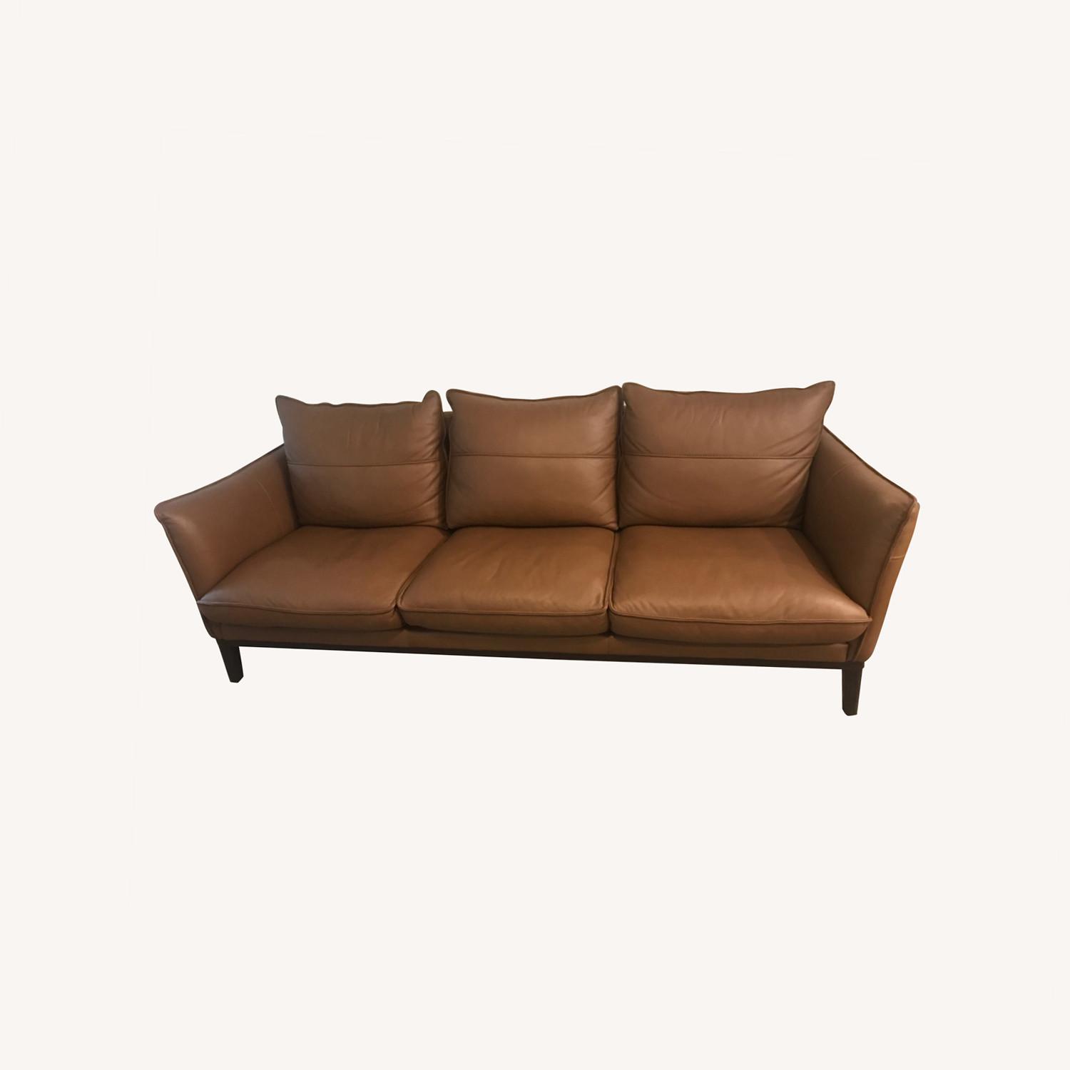 Macys Chanute 88" Leather Sofa - image-0