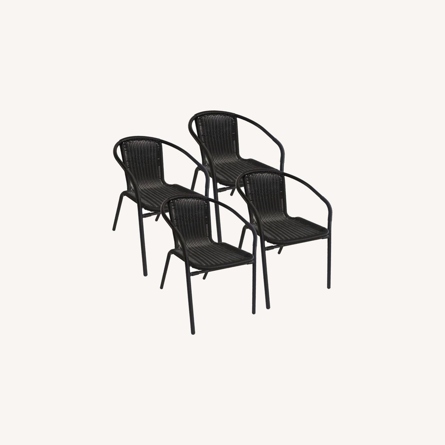 Wayfair Pineville Outdoor Ratan Stacking Dining Chairs AptDeco