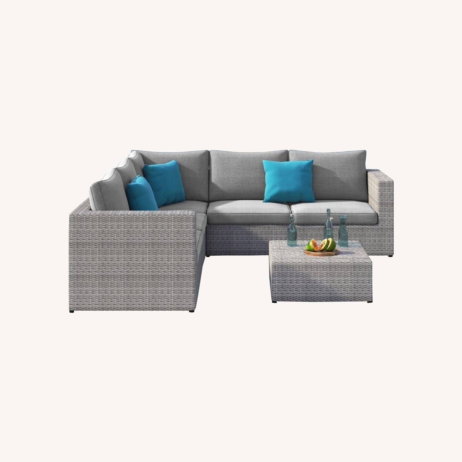 Outdoor 6Piece Wicker Sectional Sofa Set AptDeco