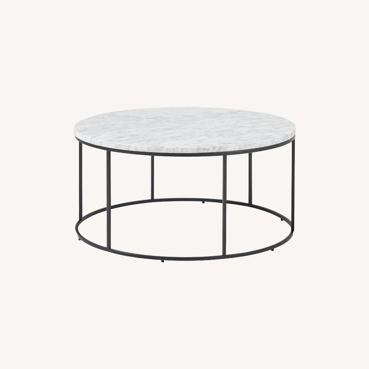 West Elm Streamline Marble and Antique Bronze Table AptDeco