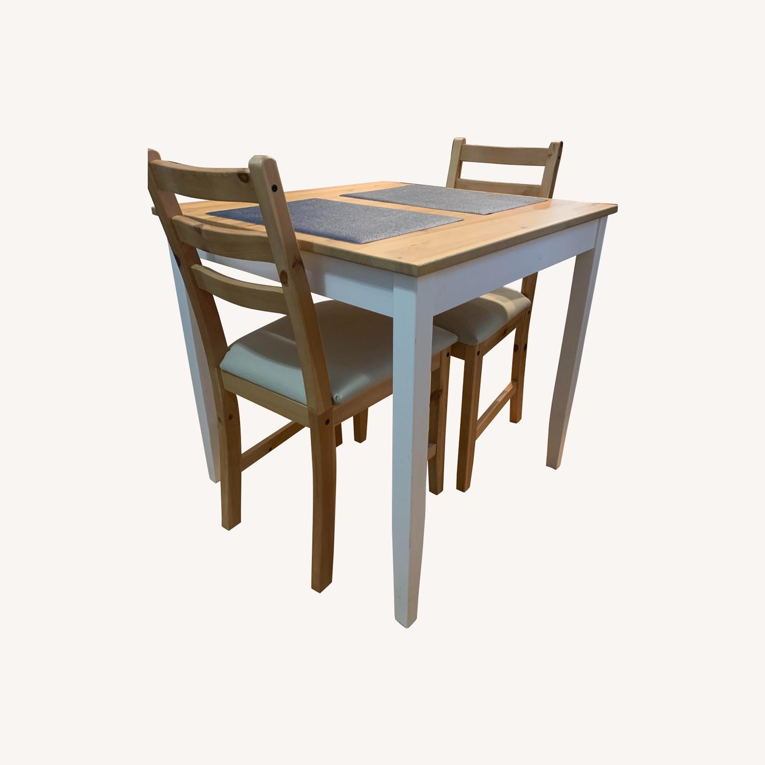 IKEA Light Brown with white legs Kitchen Table - AptDeco