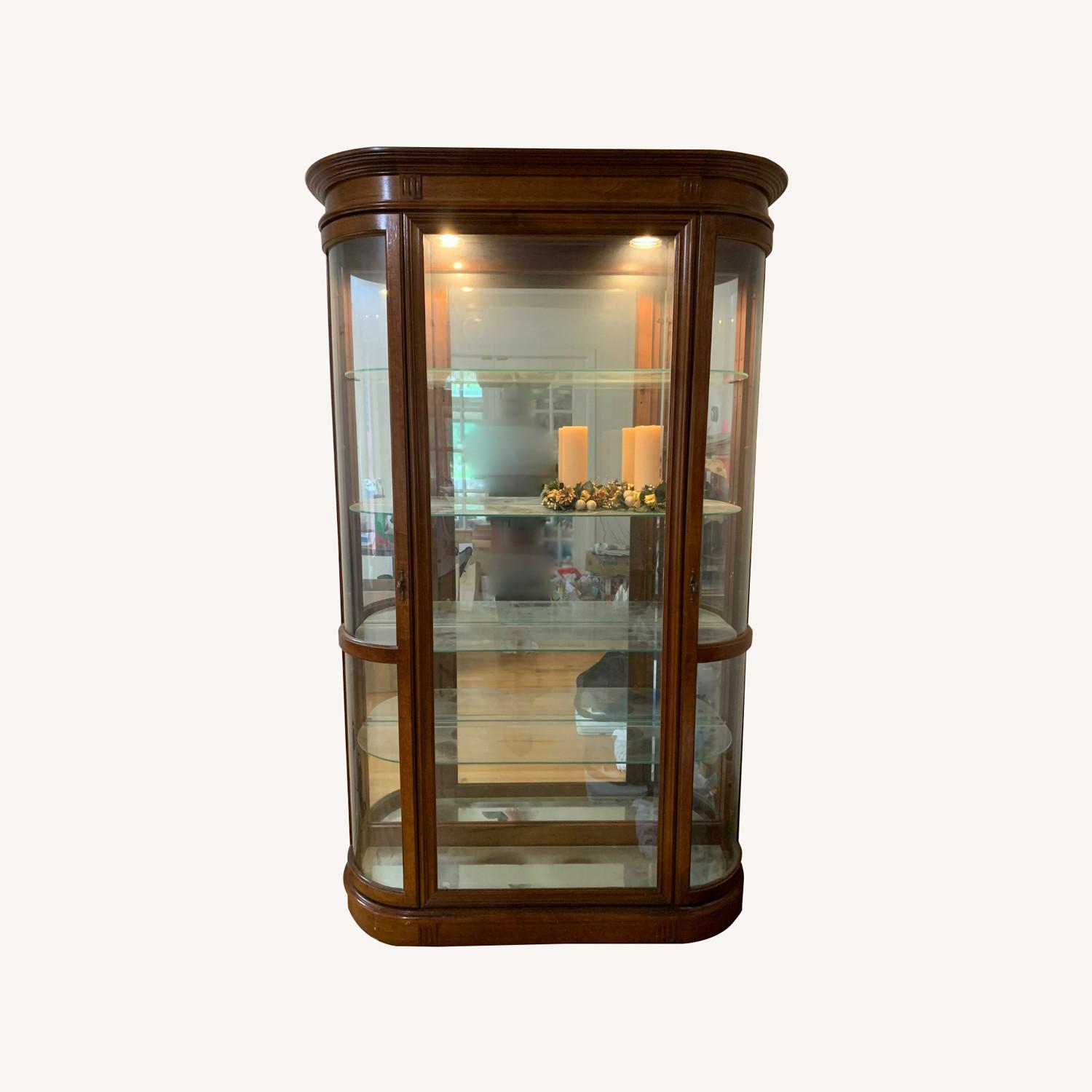 Vintage Lighted Curio Cabinet - image-0