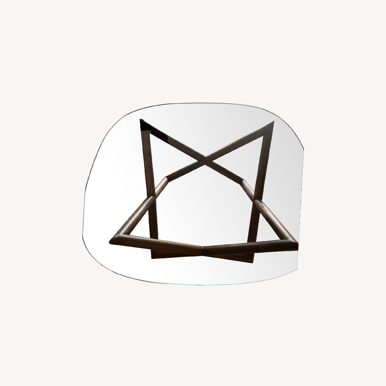 West Elm Glass Top Spindle Coffee Table - image-0