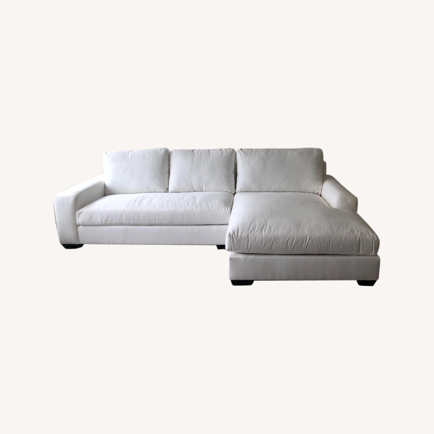 Pottery Barn Double Chaise Warm White Sectional AptDeco