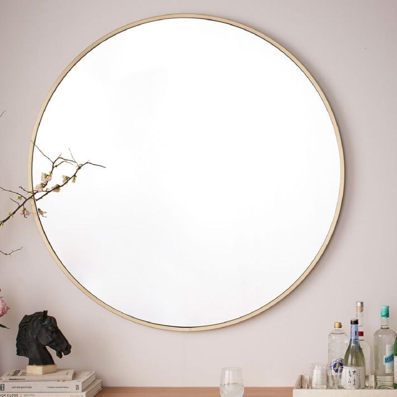 West Elm Metal Frame Oversized Round Mirror - image-4
