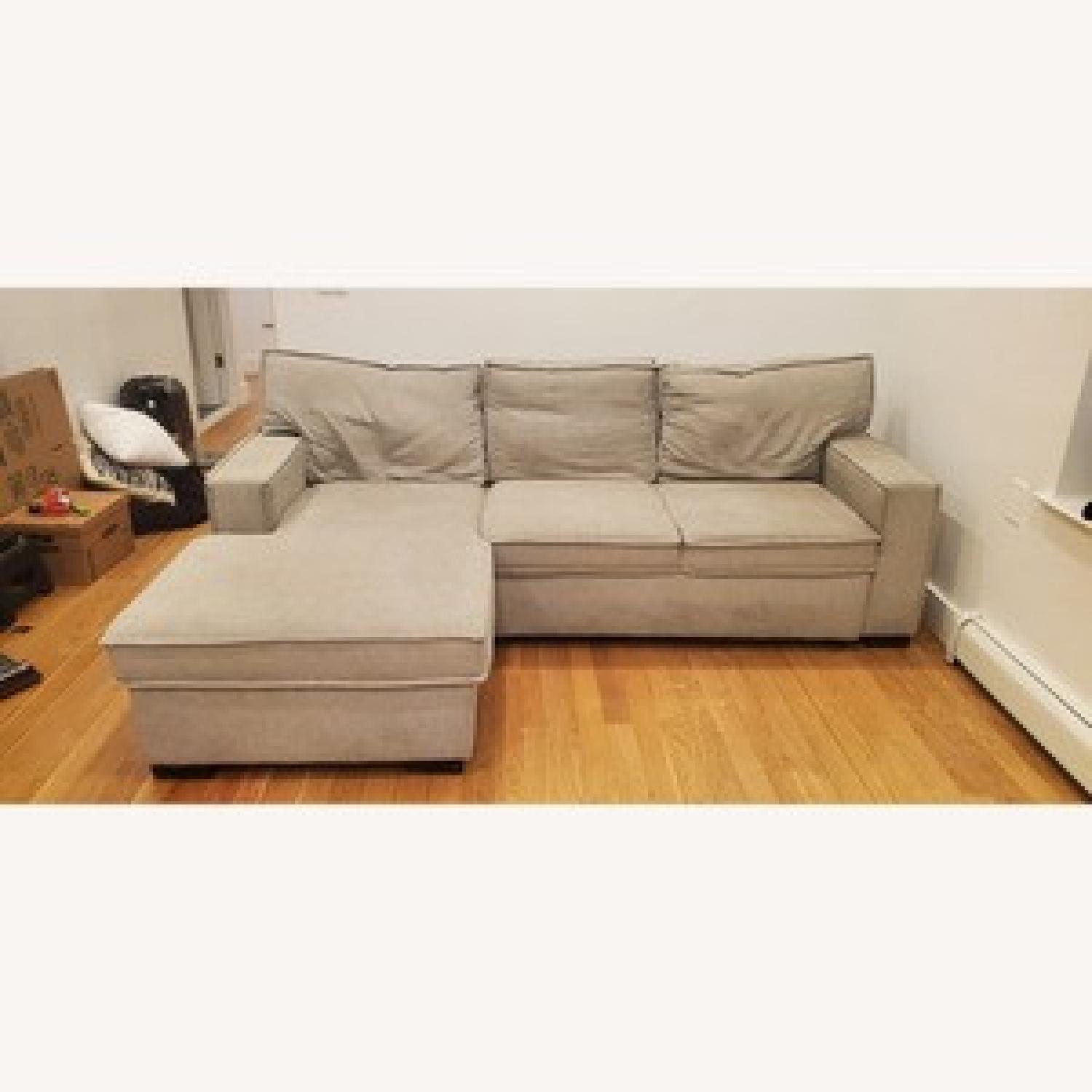 Playscape Gray Right Arm Facing Sectional Sleeper - image-3