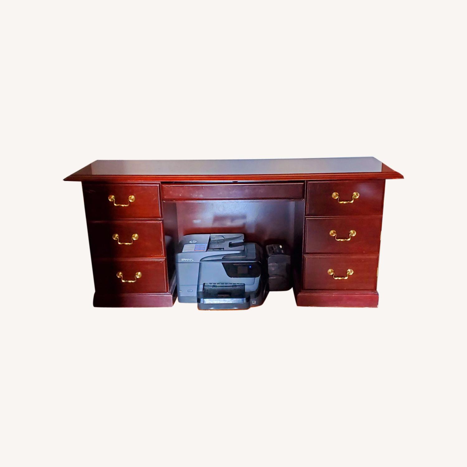 Mahogany Wood Desk - image-0