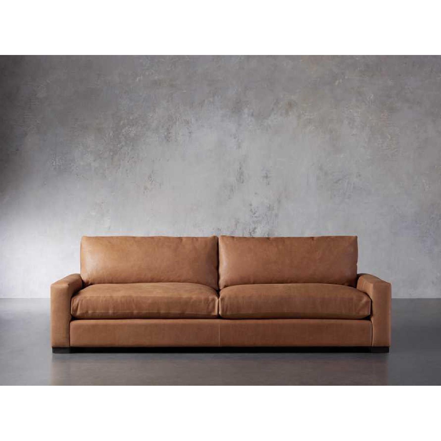 Arhaus Remington Leather Sofa & Ottoman - image-0