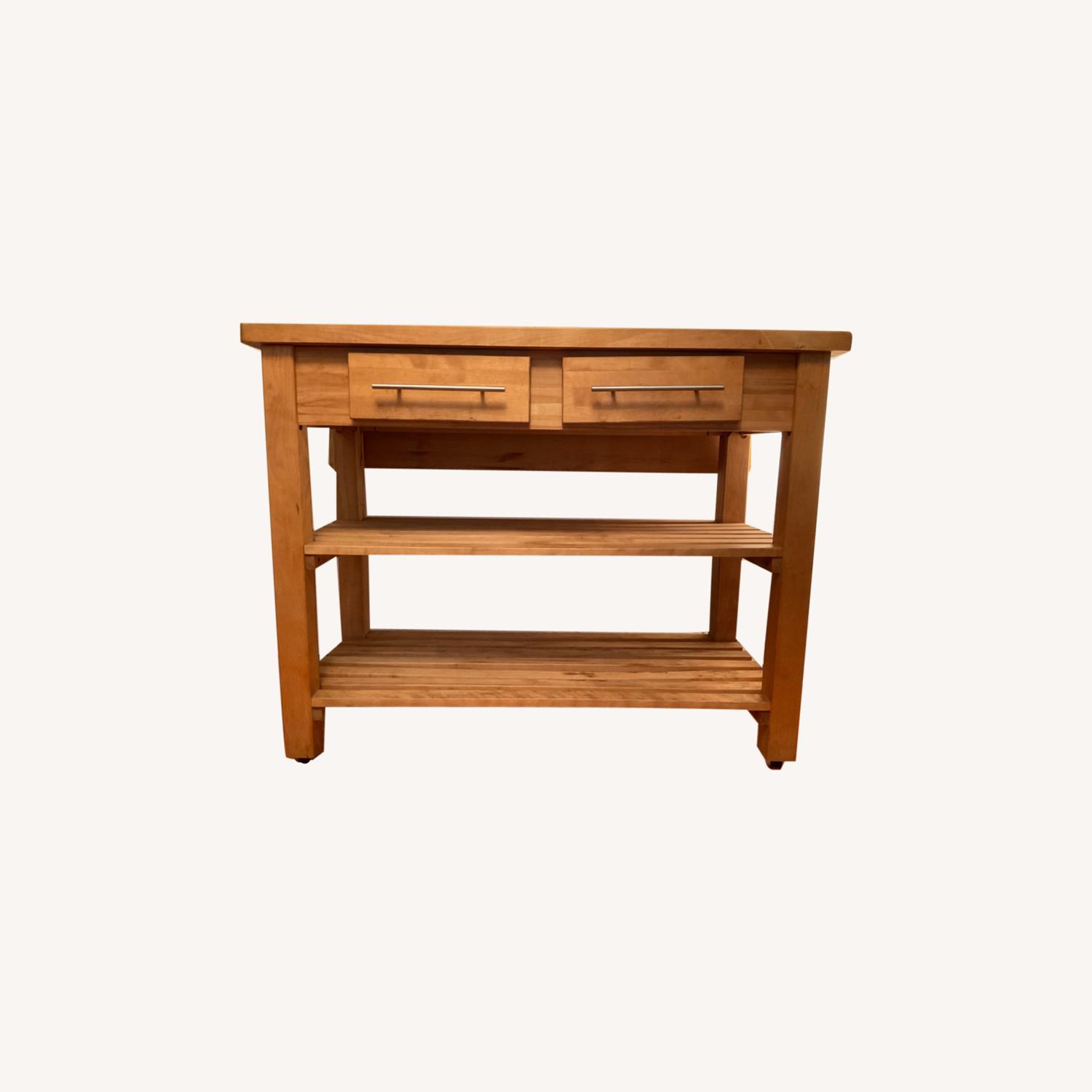 Natural Wood Kitchen Island - image-0