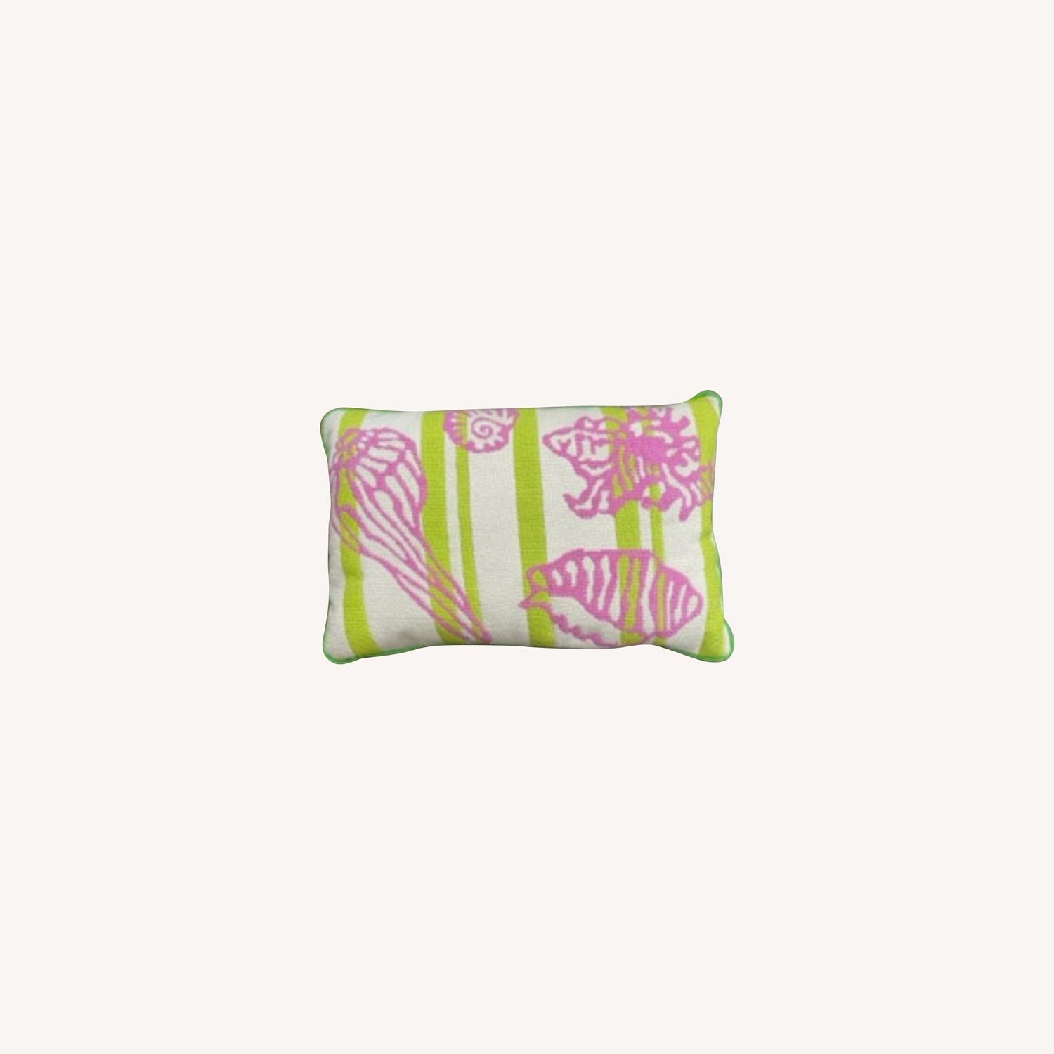 Needlepoint Shell Pillow - image-0