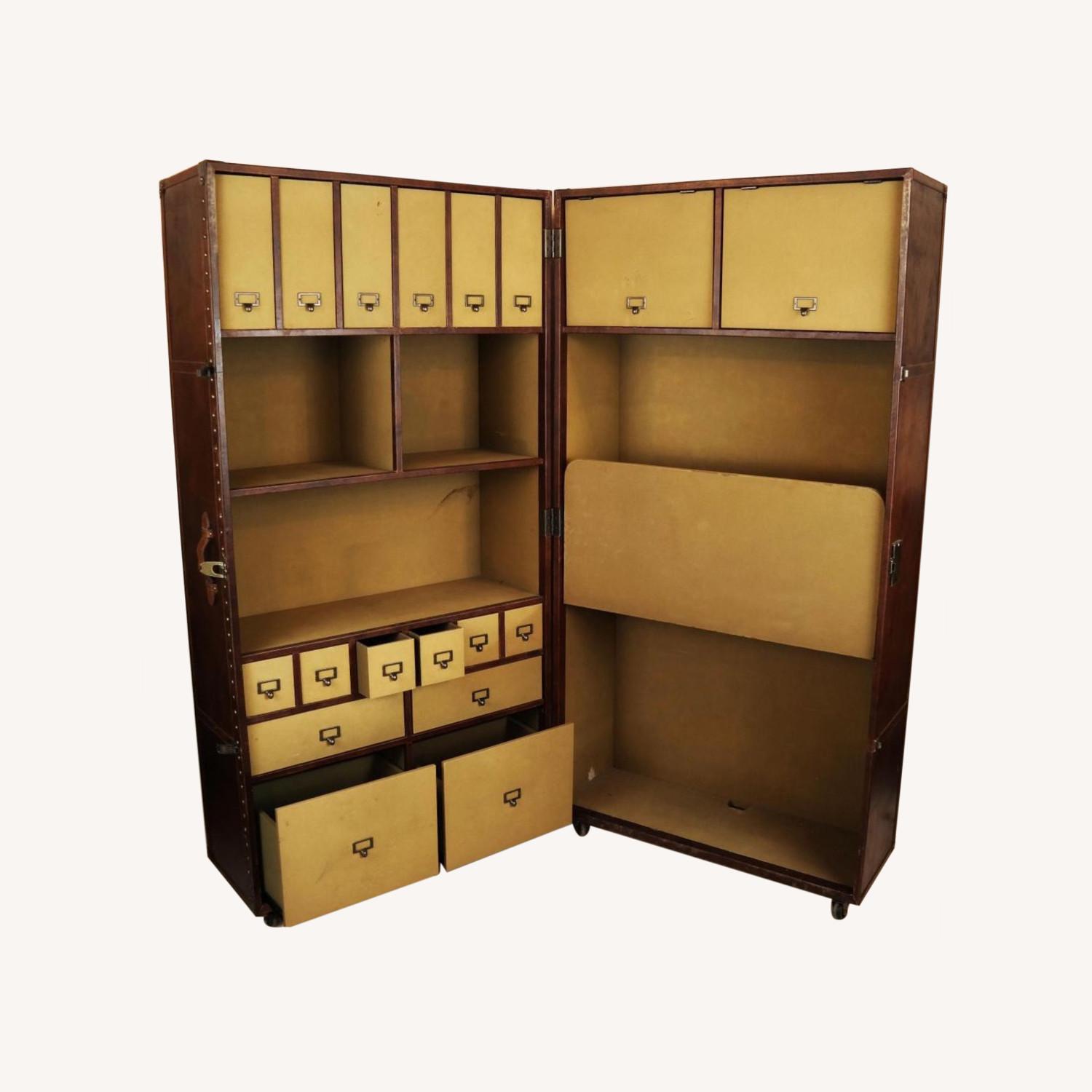 Restoration Hardware Leather Secretary Desk AptDeco