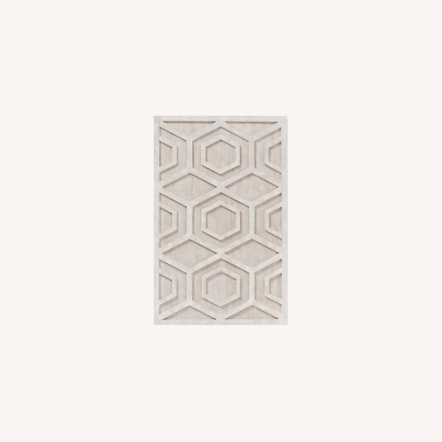 West Elm Graphic Wood Wall Art, Whitewashed AptDeco