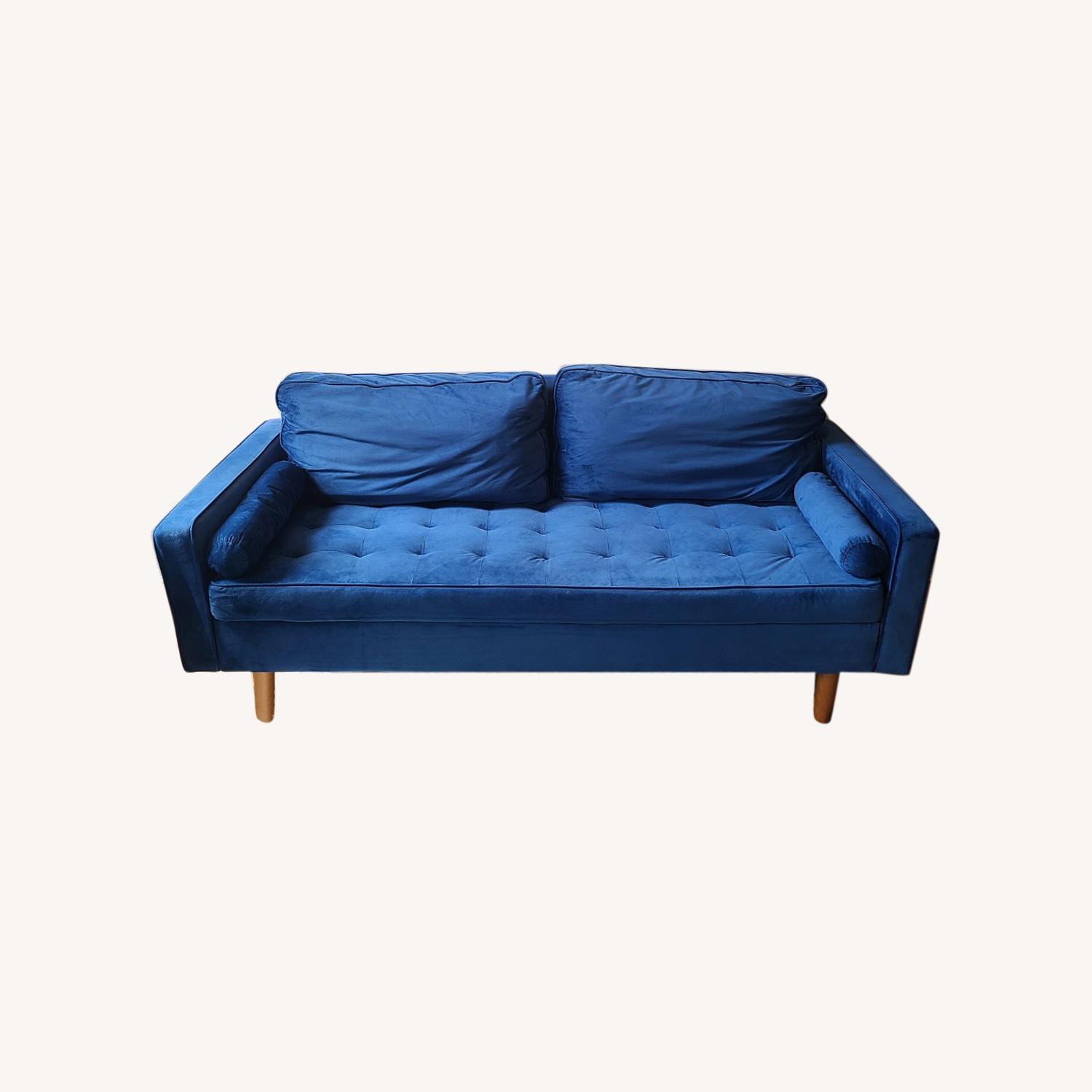 Wayfair Blue Velvet Couch AptDeco