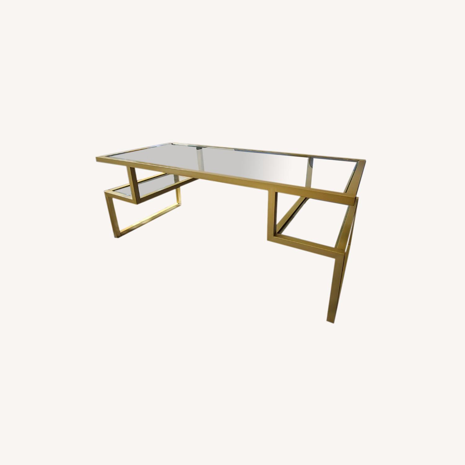 Wayfair Coffee Table Brass and Glass AptDeco