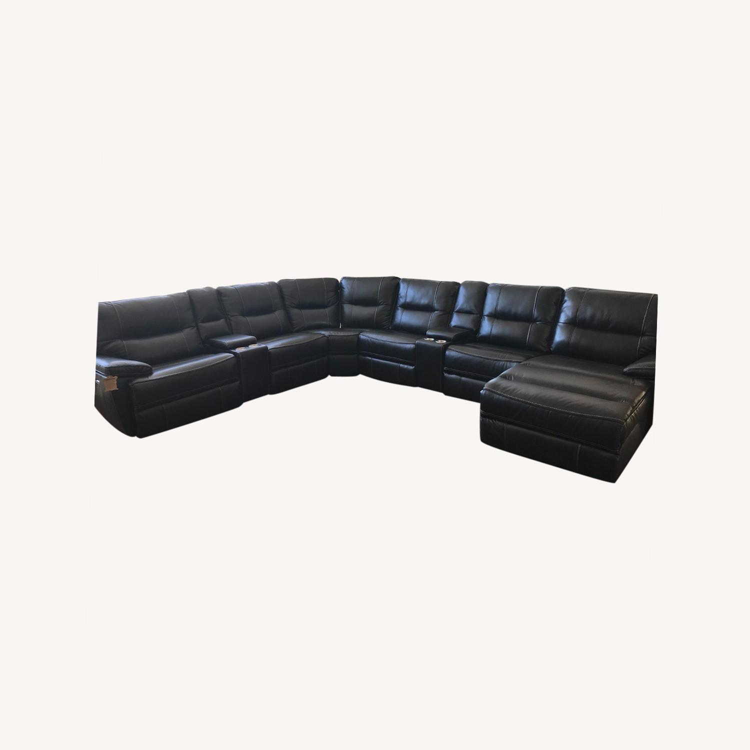 Macy's Leather Sectional Sofa - image-0