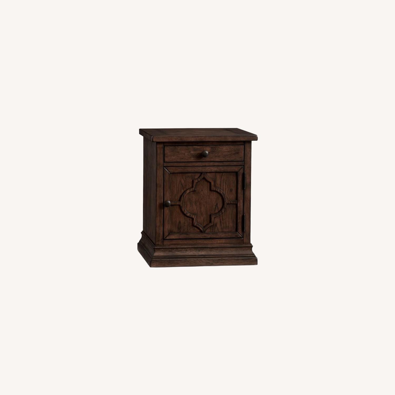 Pottery Barn Lorraine End Table, Rustic Brown AptDeco