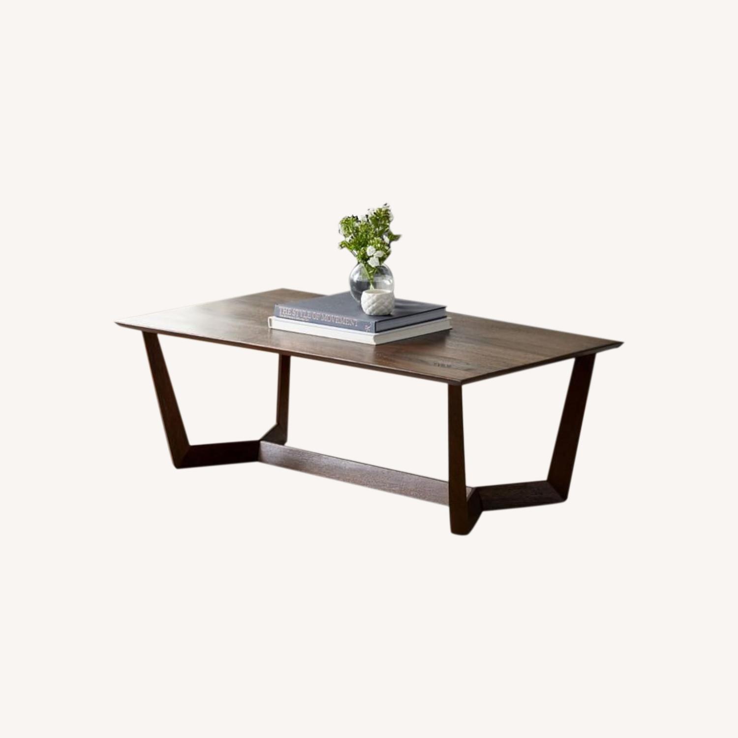West Elm Stowe Dark Walnut Rectangle Coffee Table - image-0