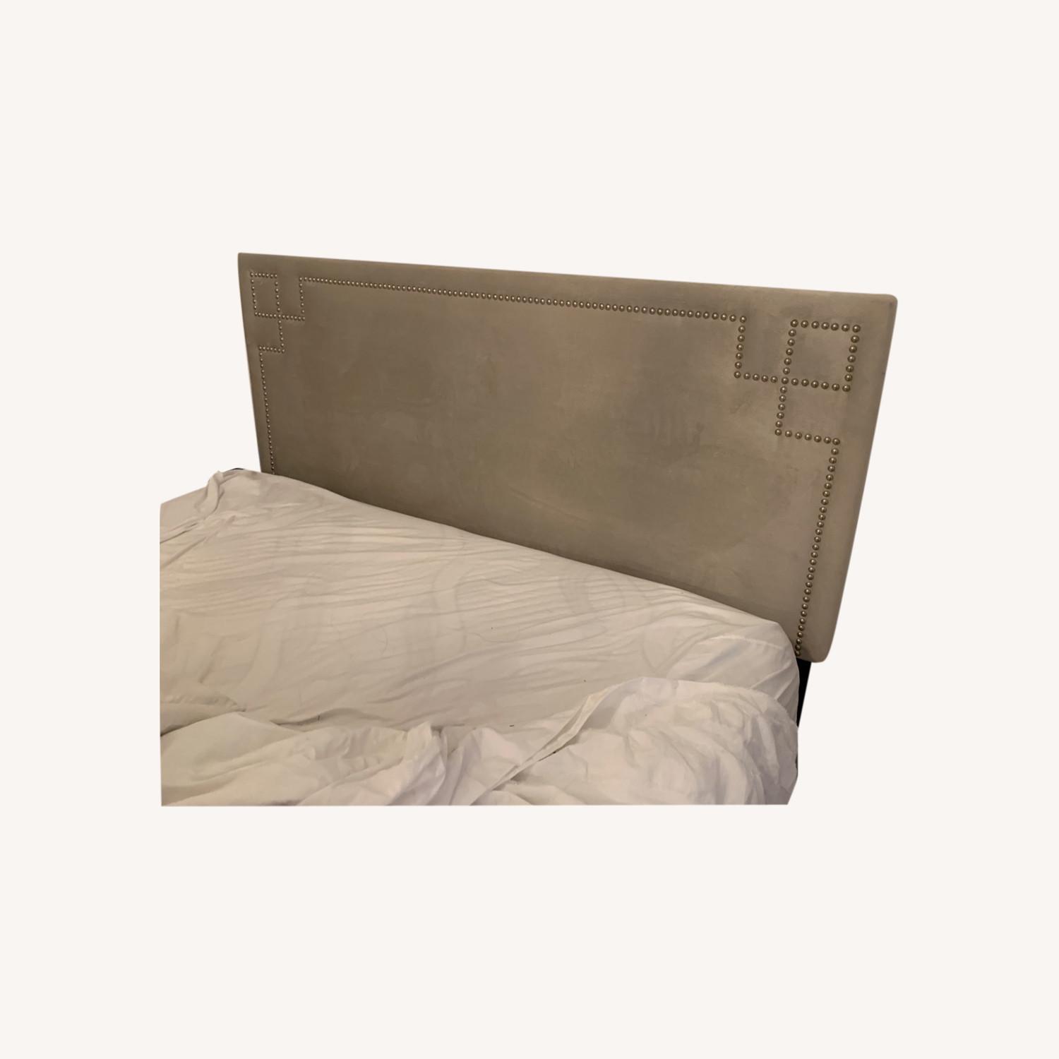 Upholstered Taupe Queen Headboard AptDeco