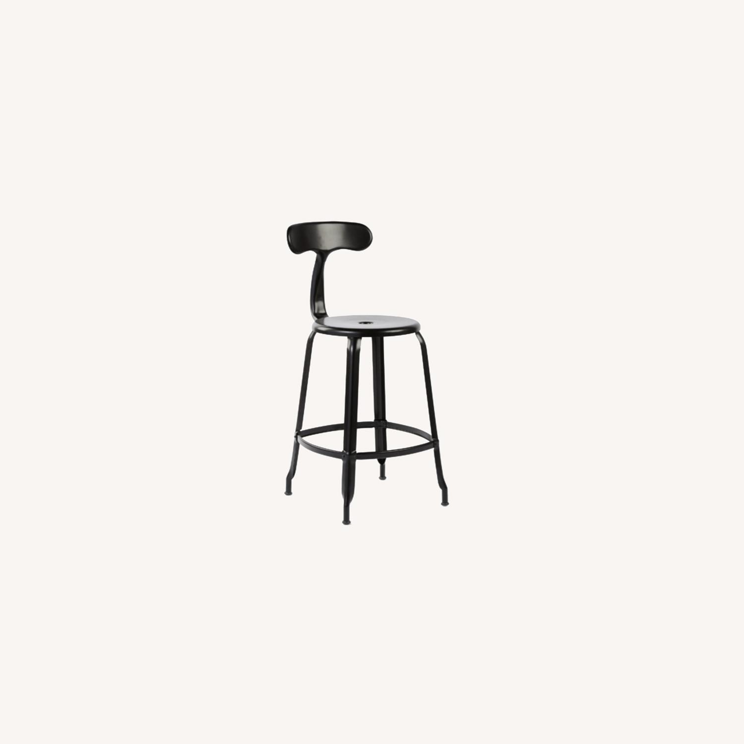 Rejuvenation Matte Black Counter Stools with Back AptDeco