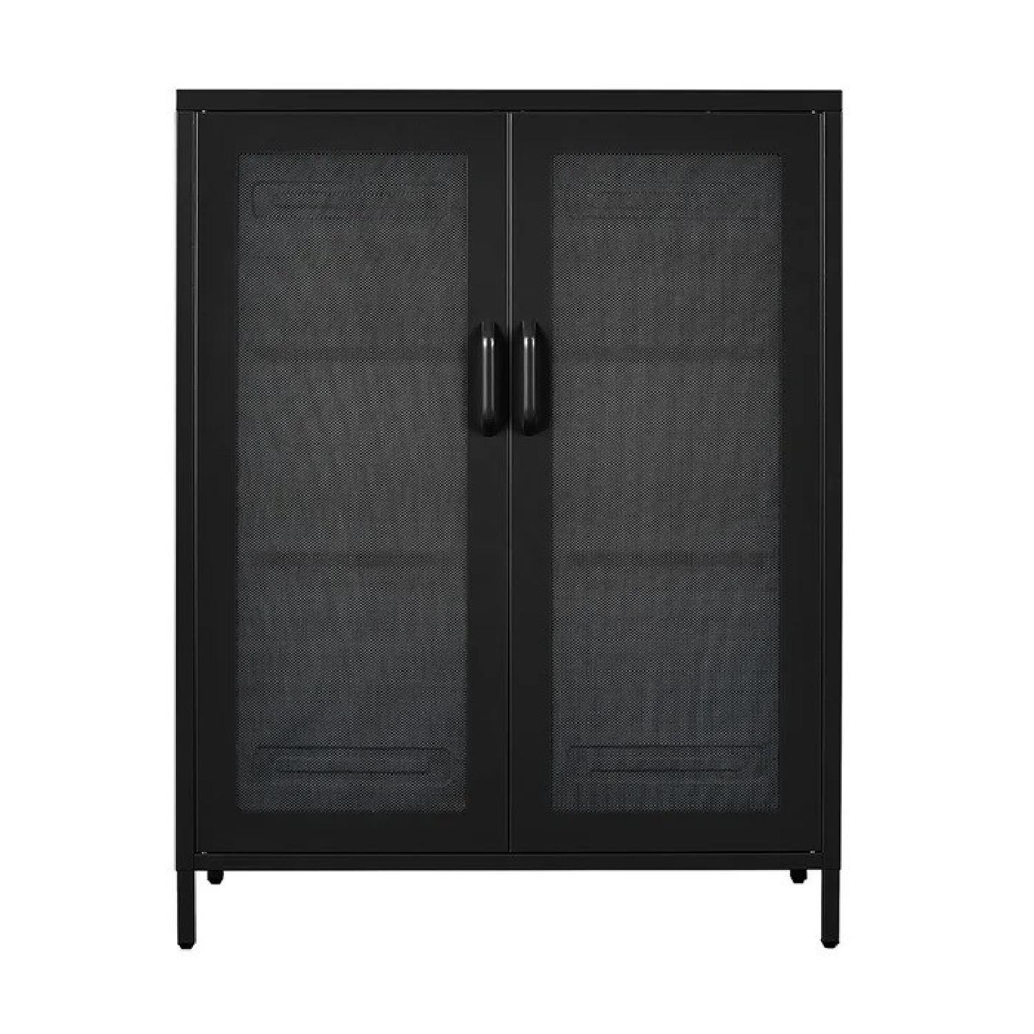 Wayfair Metal Storage Cabinet, Mesh Door, Matte Black - image-6