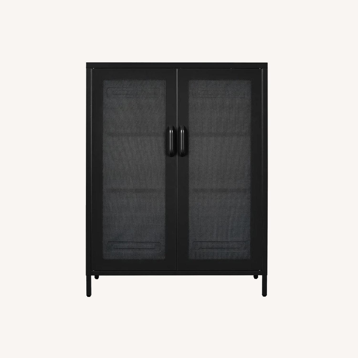 Wayfair Metal Storage Cabinet, Mesh Door, Matte Black - image-0