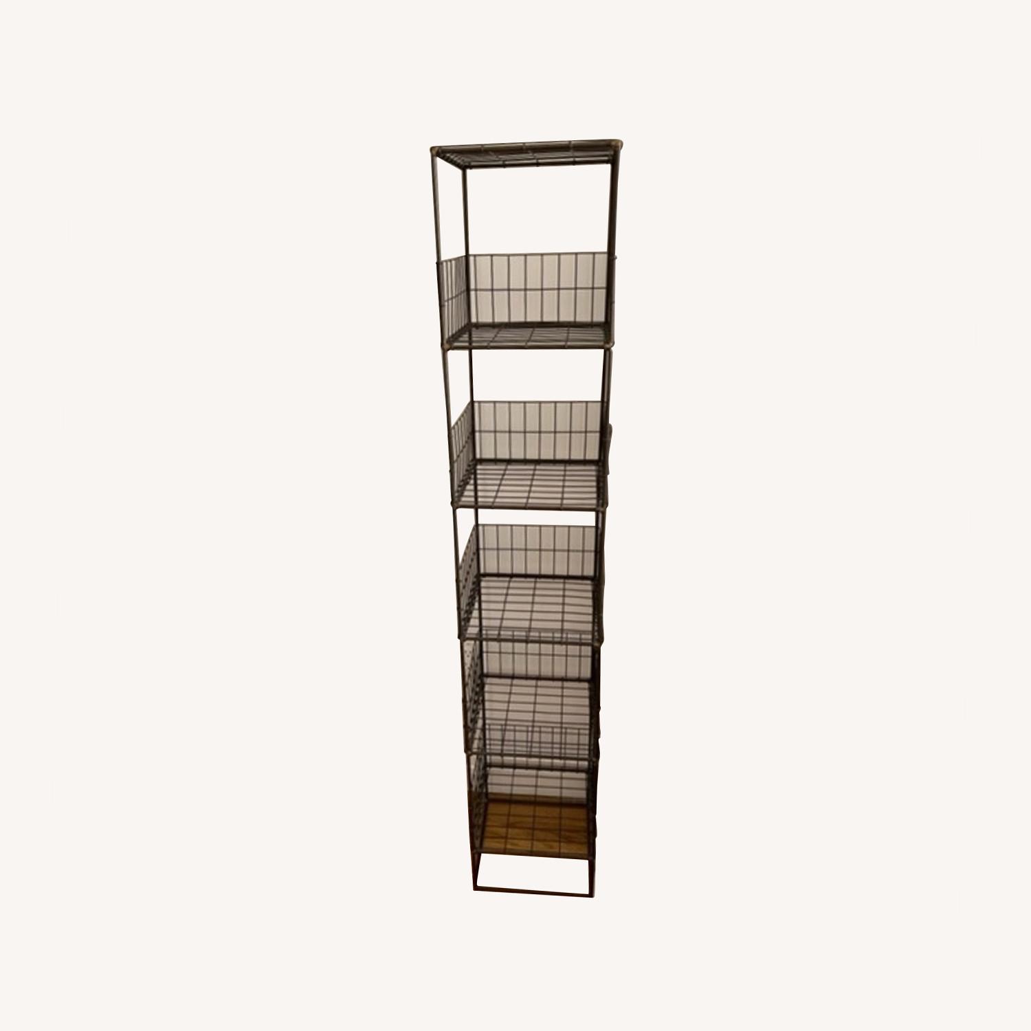 CB2 5 tier Industrial Wire Bookshelf - image-0