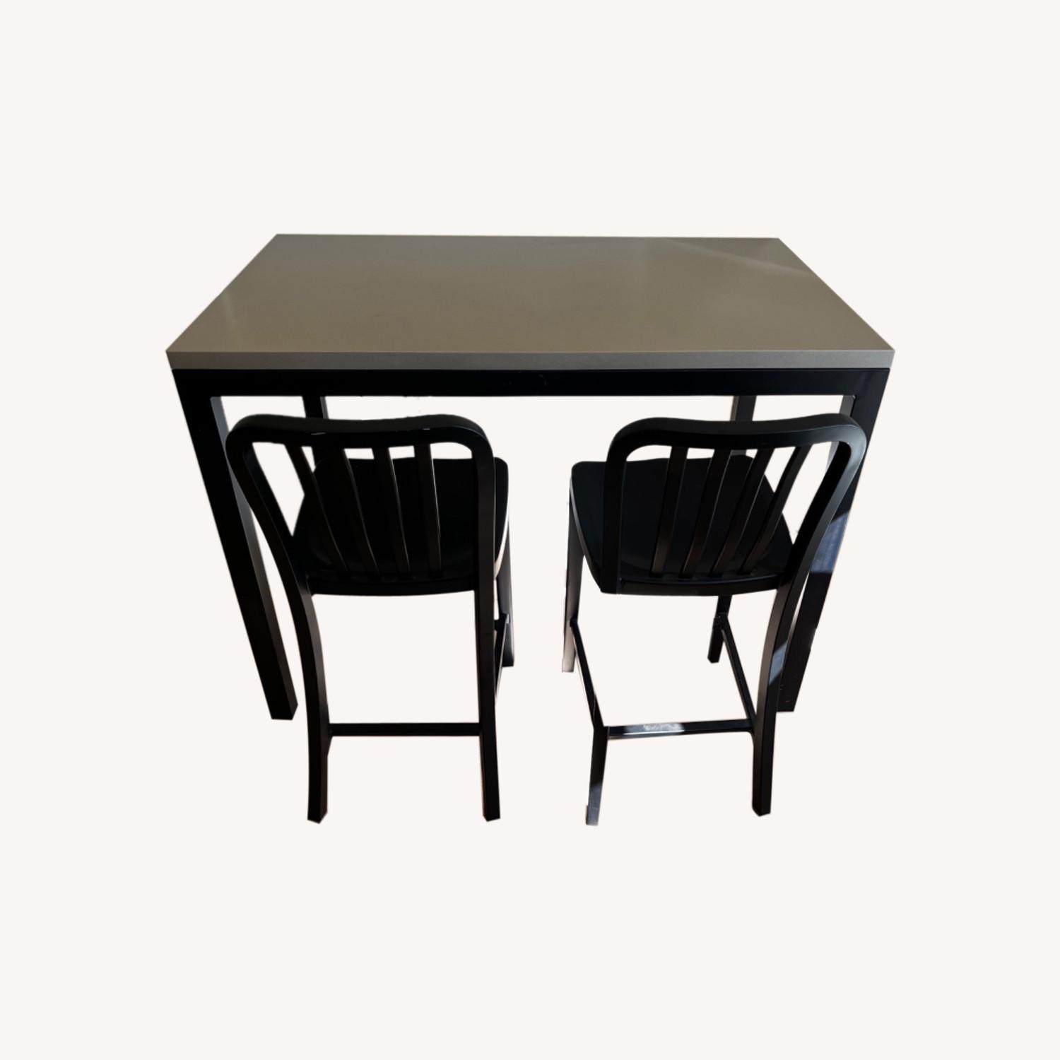 Crate & Barrel Table and Stools - image-0