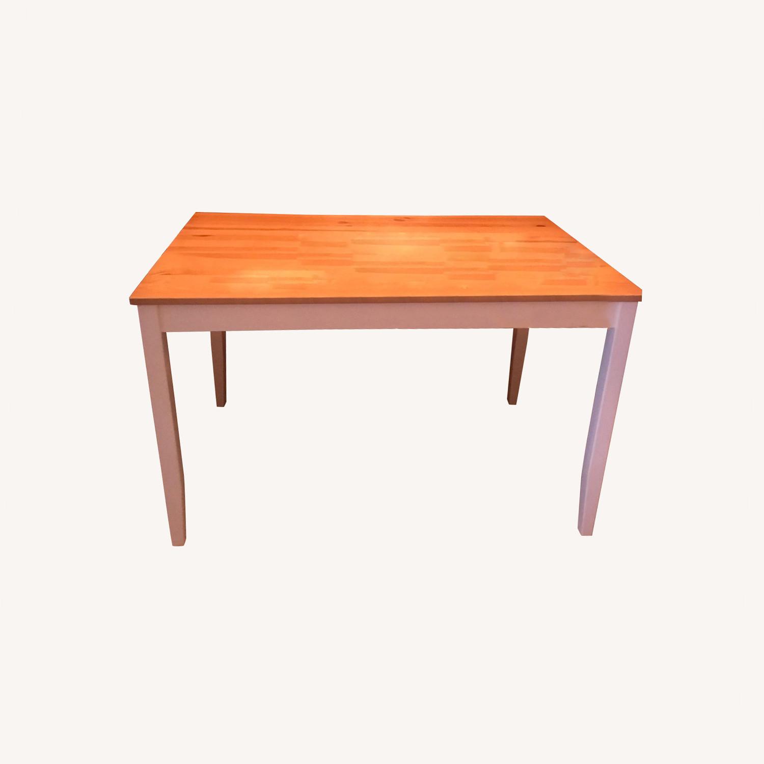 IKEA Lerhamn Table- White Legs with Wood Top - image-0