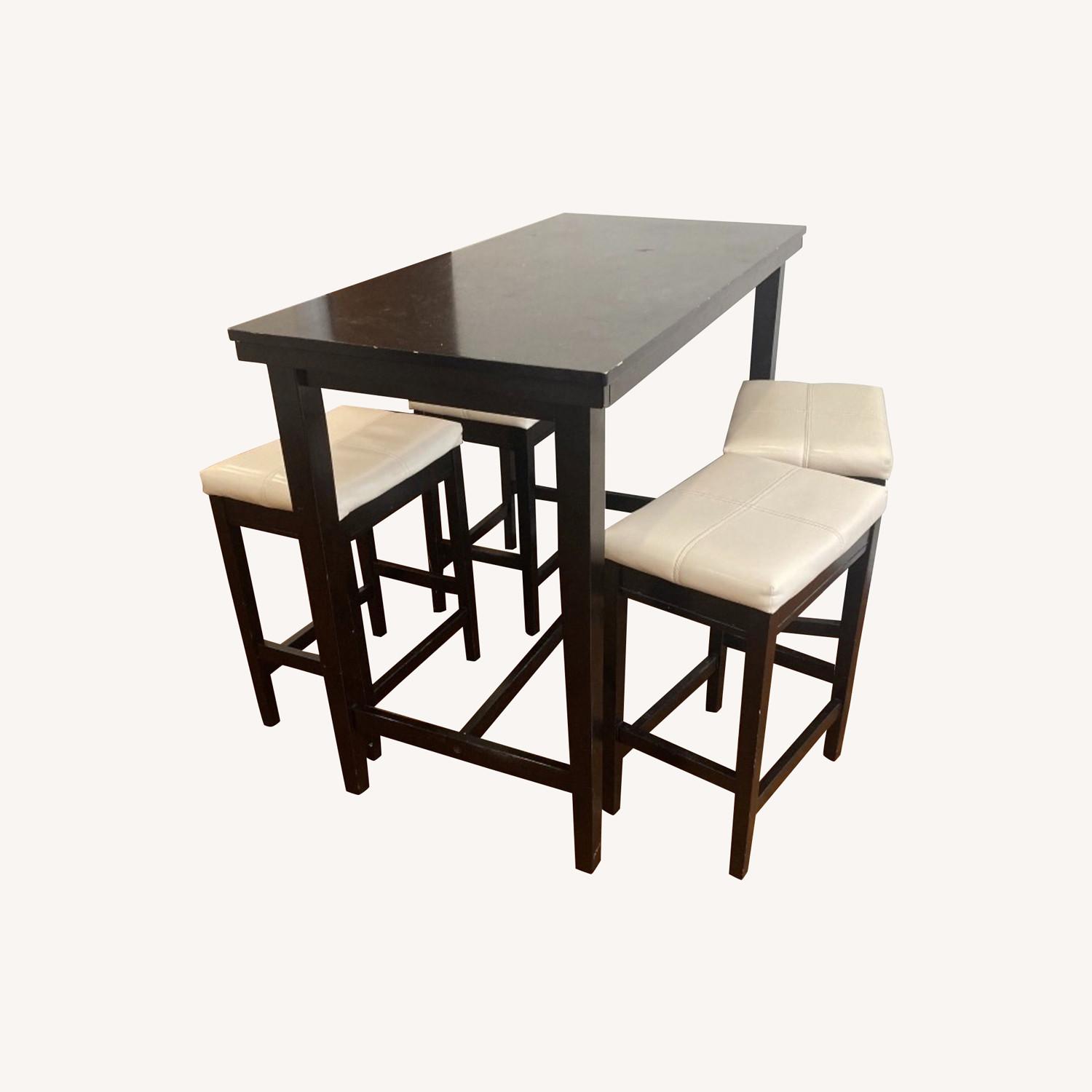 Dark Brown HighTop Dining Set w/Four Stools AptDeco