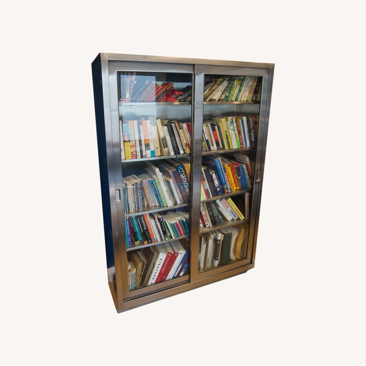Stainless Steel and Glass Medical Cabinet/Bookcase - image-0