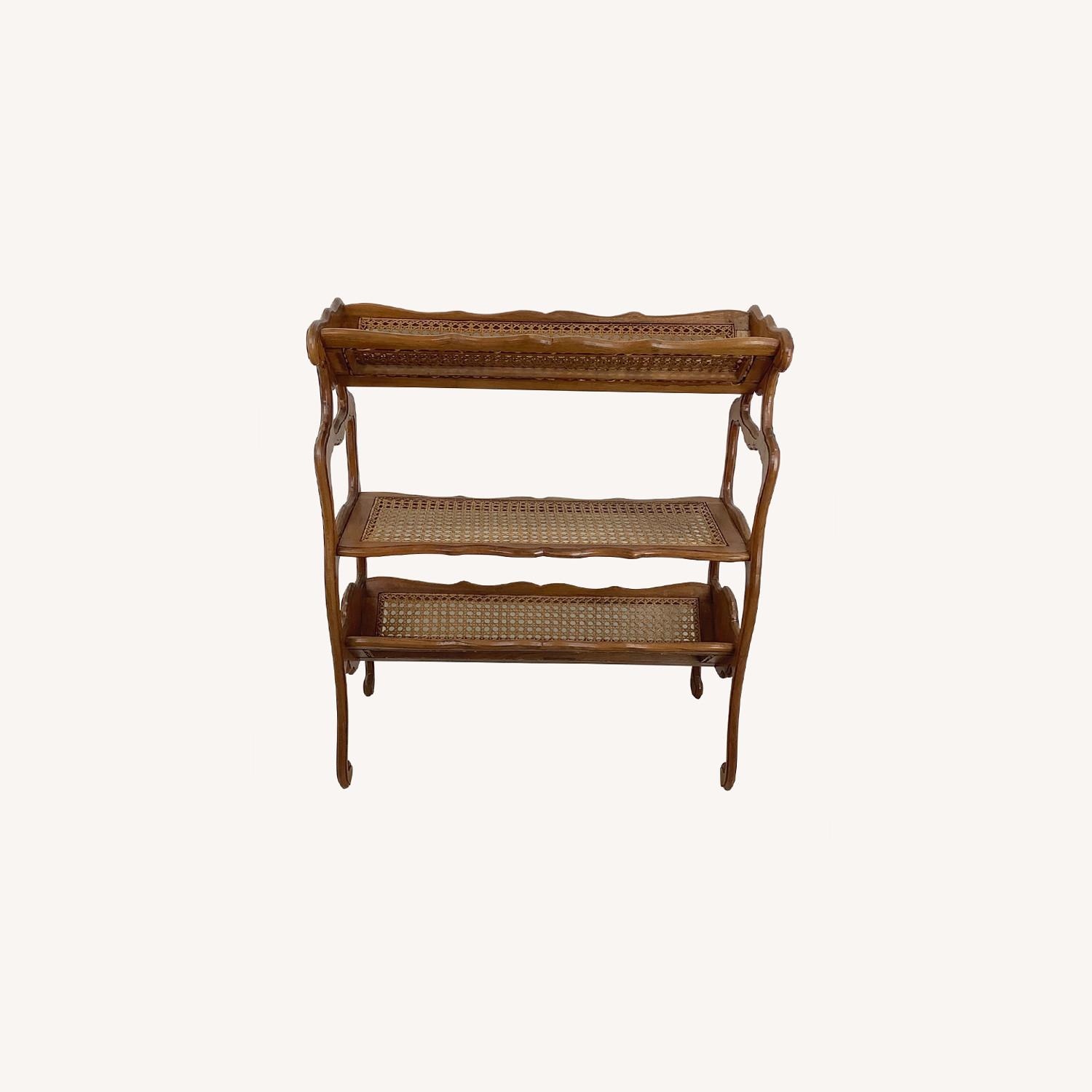 Petite Vintage Cane Shelf Bookcase AptDeco