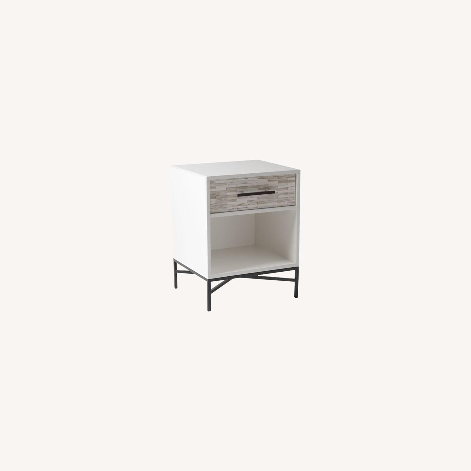 West Elm Tiled (20") Nightstand, White AptDeco