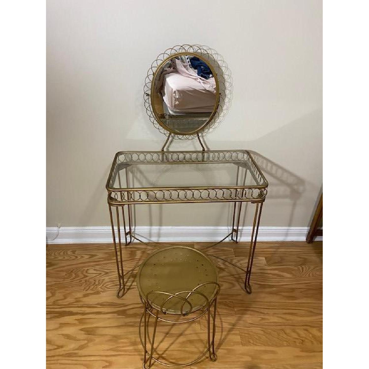 Urban Outfitters Wire Loop Vanity and Stool AptDeco