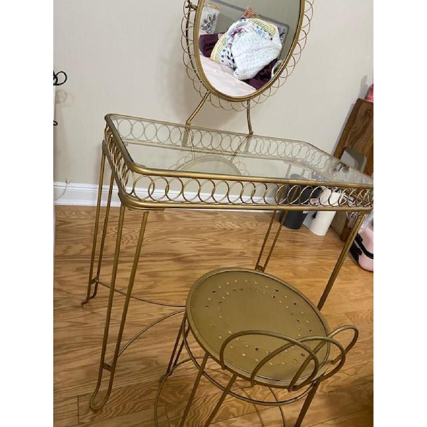 Urban Outfitters Wire Loop Vanity and Stool - image-4