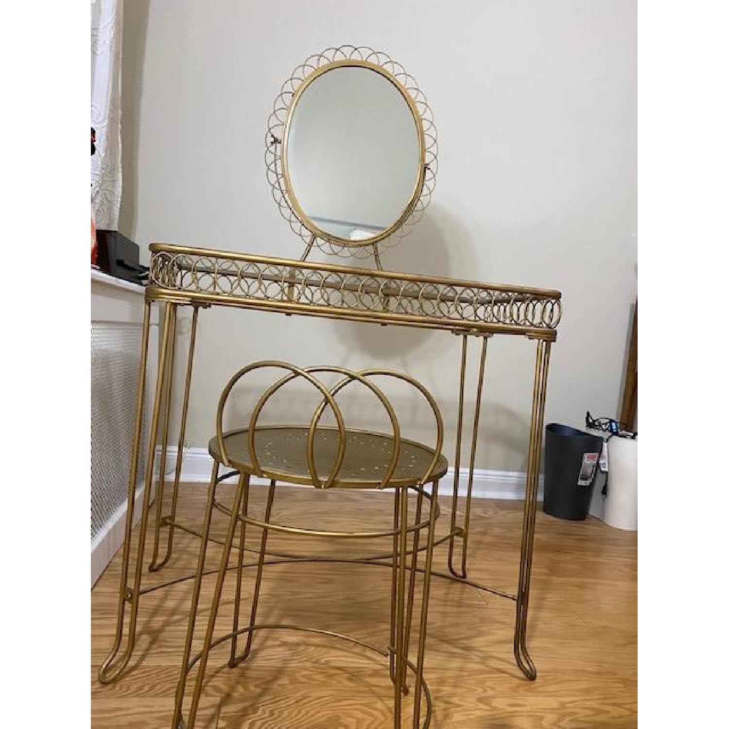 Urban Outfitters Wire Loop Vanity and Stool AptDeco