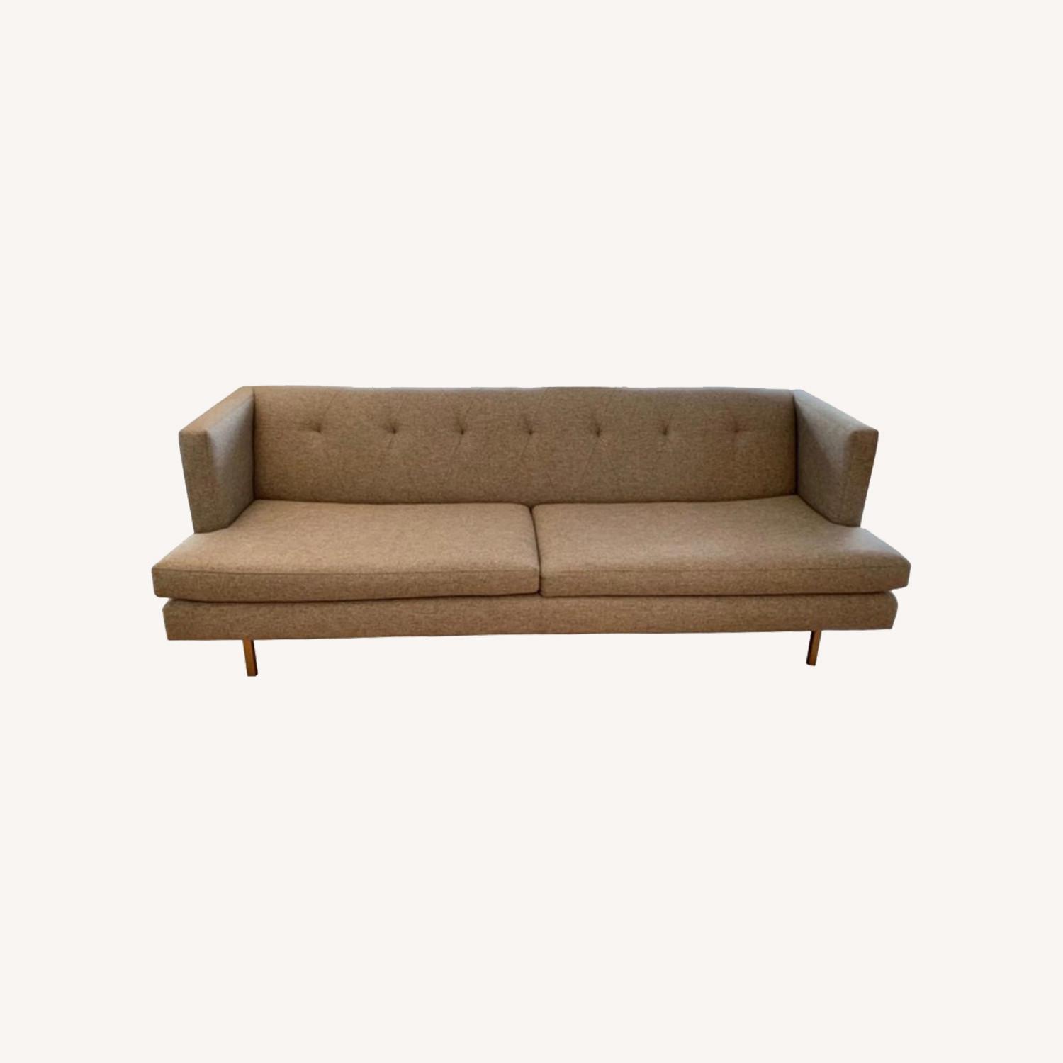 CB2 Holden 3 Seat Grey Tufted Sofa AptDeco