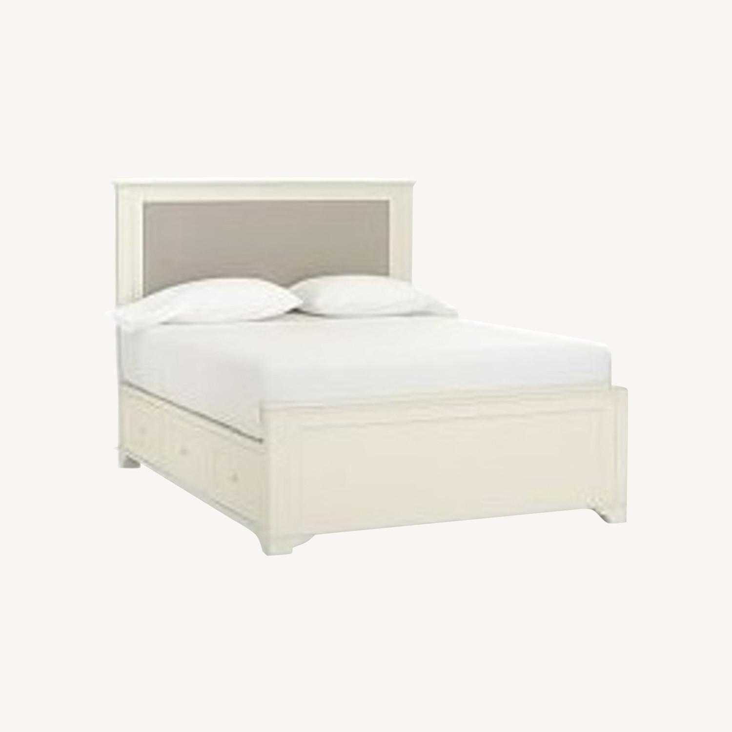Pottery Barn Cynthia Upholstered Storage Queen Bed AptDeco