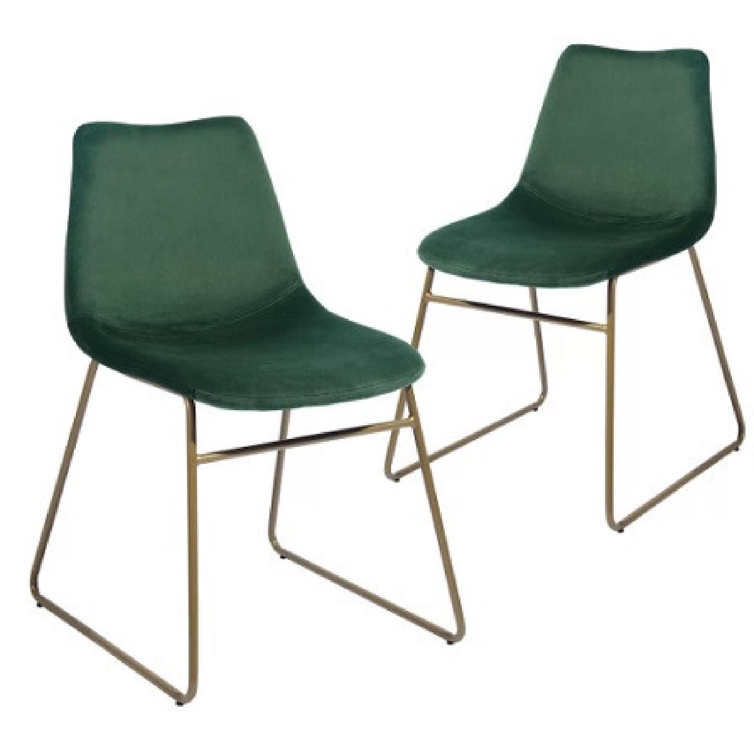 Wayfair Glass Dining Room Table & Green Velvet Chairs - image-5