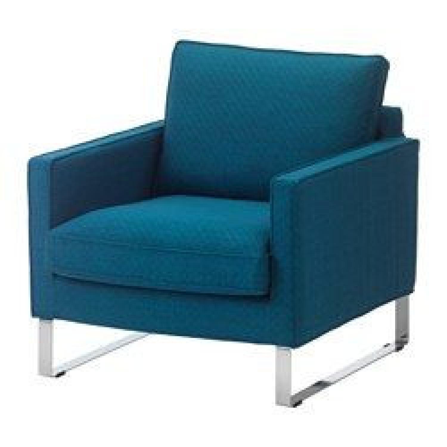 IKEA Melby Blue Armchair AptDeco