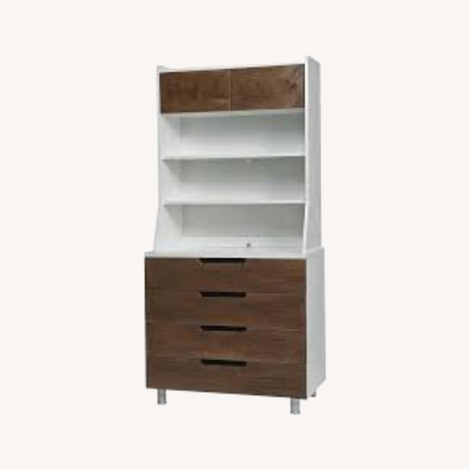 Oeuf Walnut Dresser & Hutch - AptDeco