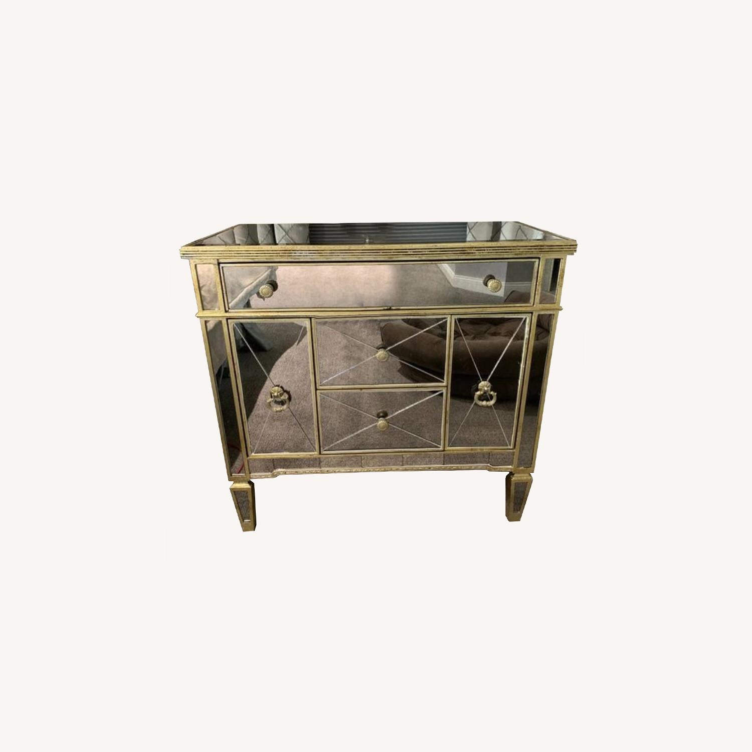 Mirror & Gold Nightstand AptDeco